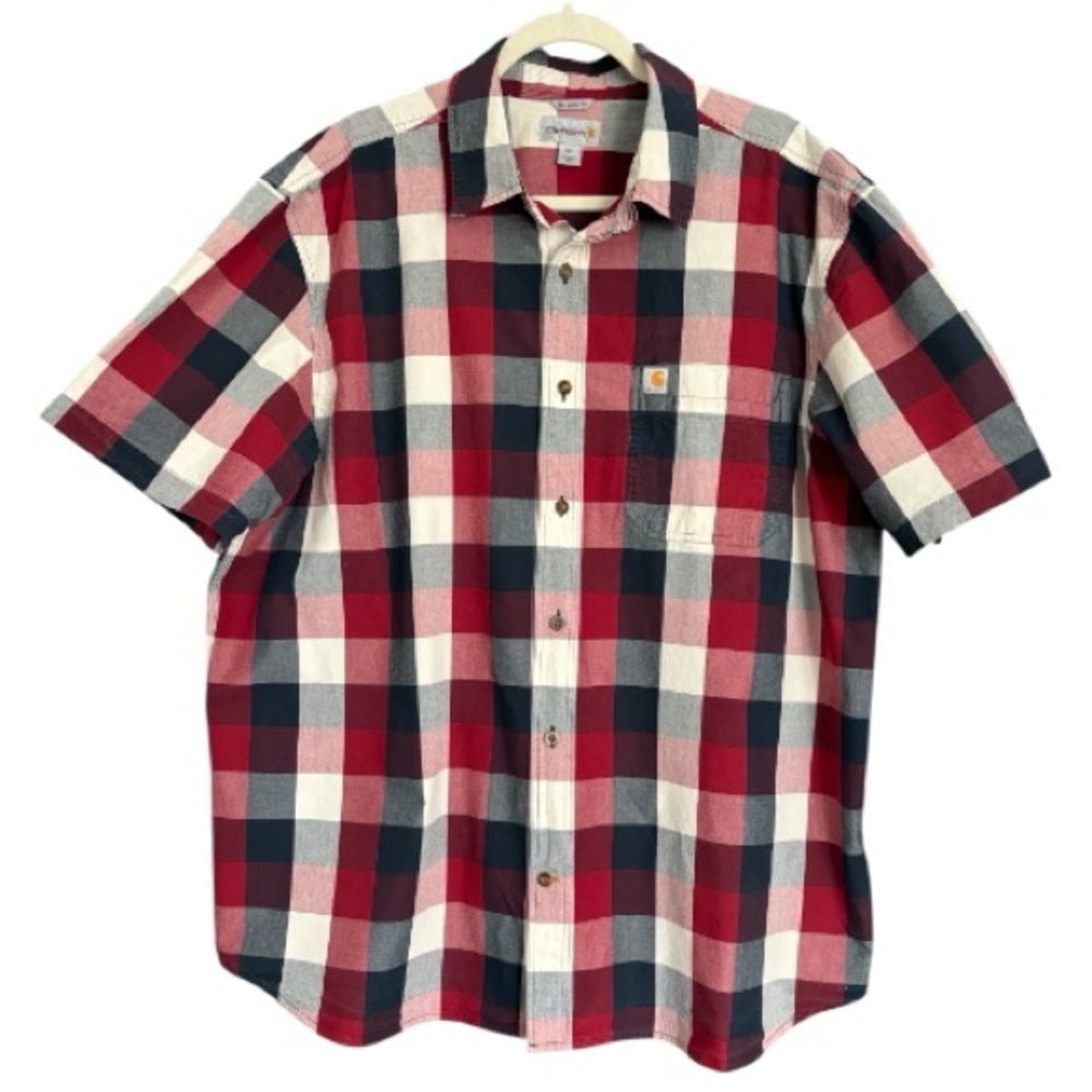 Men's Carhartt Relaxed Fit Short Sleeve Plaid Shirt • Size 2XL